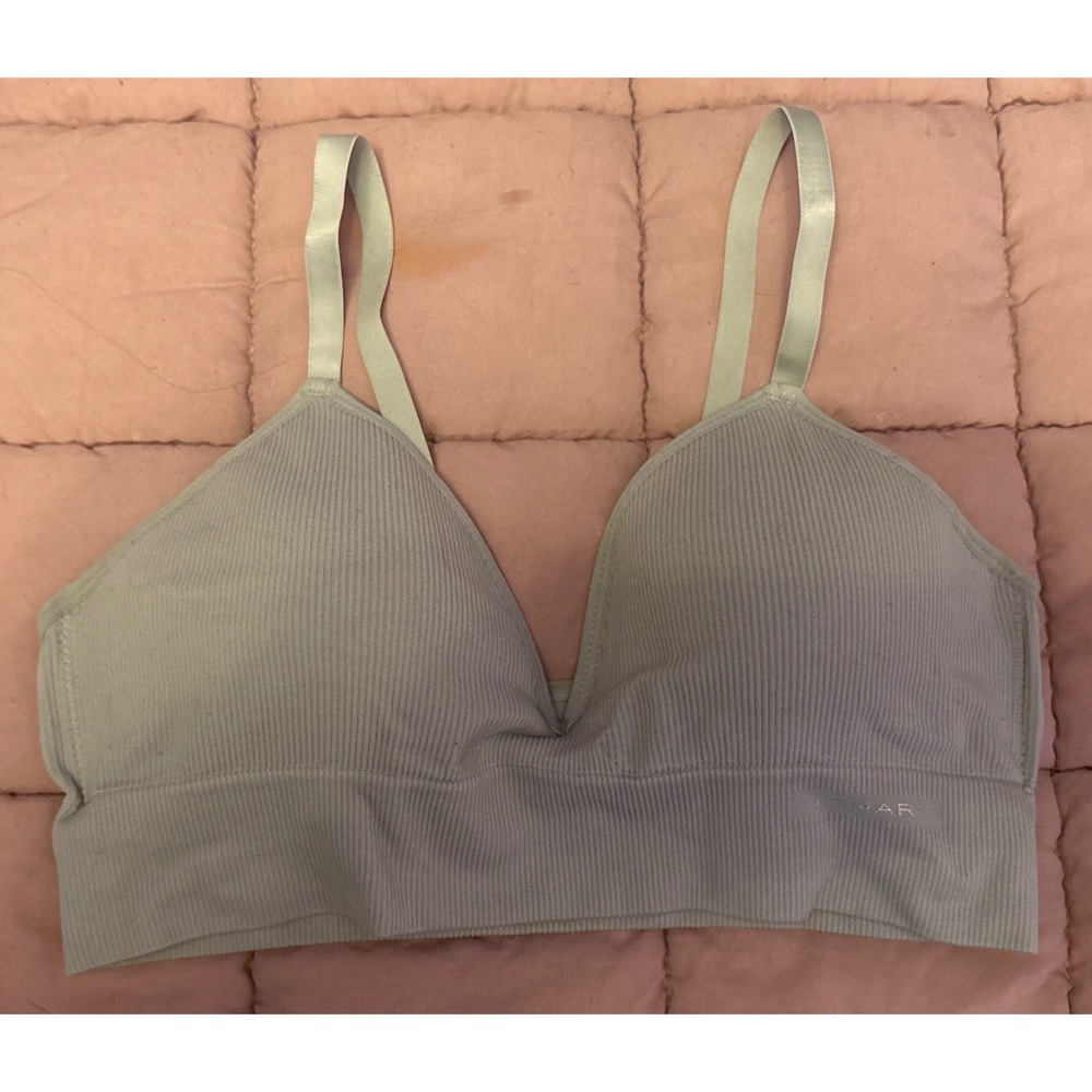 Tahari Womens Ice Blue Lightly Padded Bralette Wireless Bra, Size L